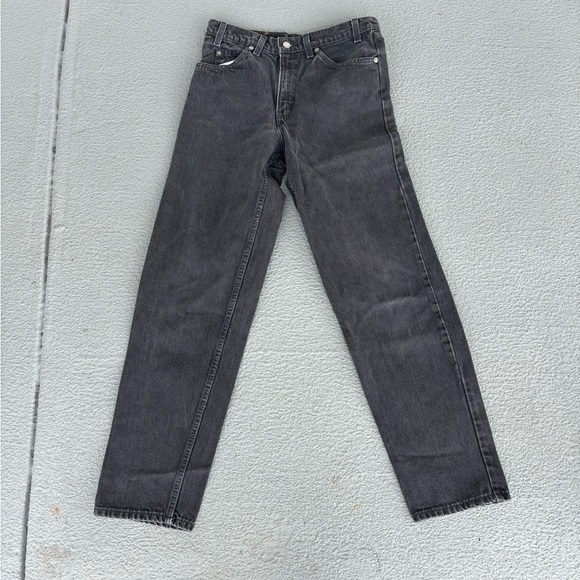 Vintage 90s Levis 550 Relaxed Fit Orange Tab Black Denim Jeans Made In USA - Picture 4 of 8